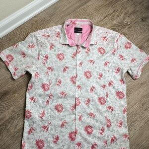 Cubavera Pink and White Floral Men's Shirt